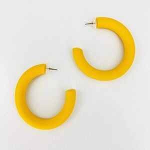 Bold Yellow Hoop Earrings